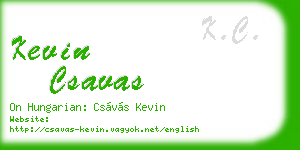 kevin csavas business card